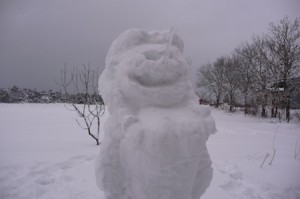 A female snow man